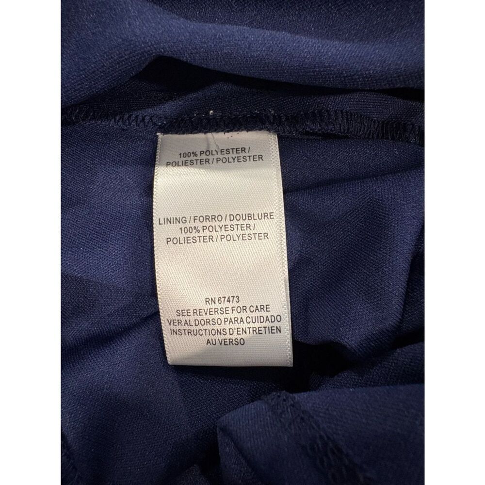Navy Blue Sparkle Overlay Midi Dress - Picture 3 of 12